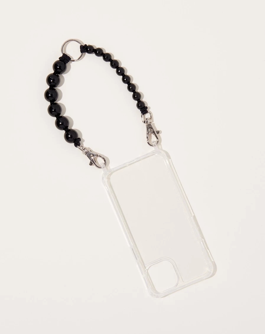 "Ina Seifart Black Short Handykette iPhone Holder - Stylish & Practical Phone Accessory"