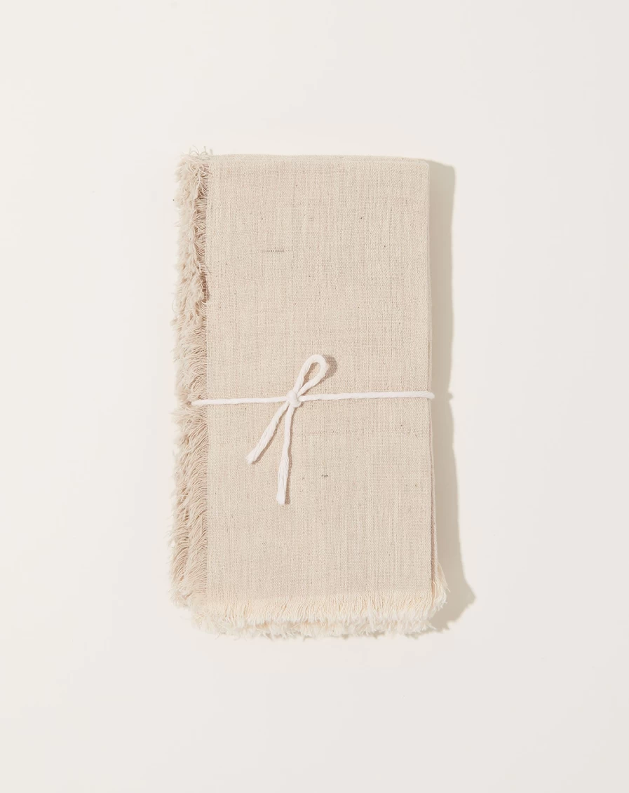 Auntie Oti Organic Cotton Natural Dye Ecru Napkin Set - Eco-Friendly Table Linens