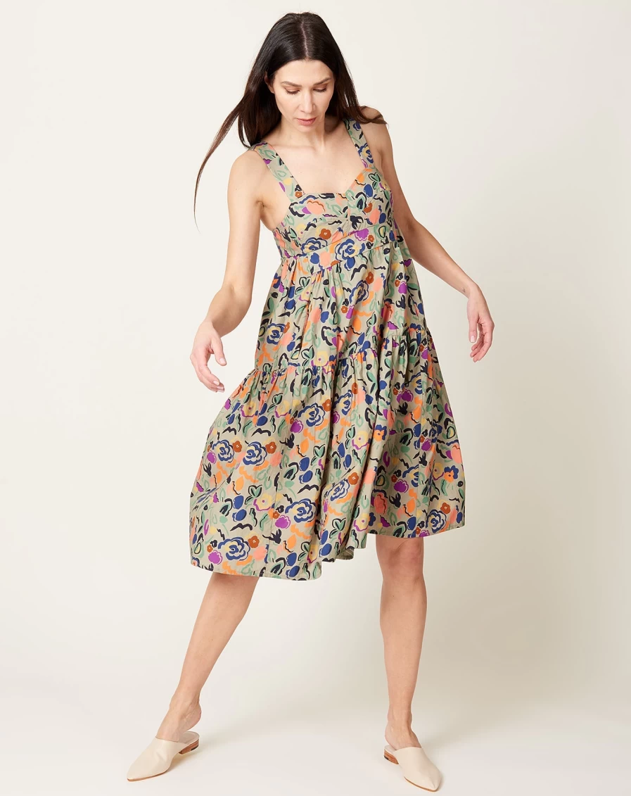 Caron Callahan Danya Floral Print Poplin Dress - Graphic Floral Summer Dress for Women