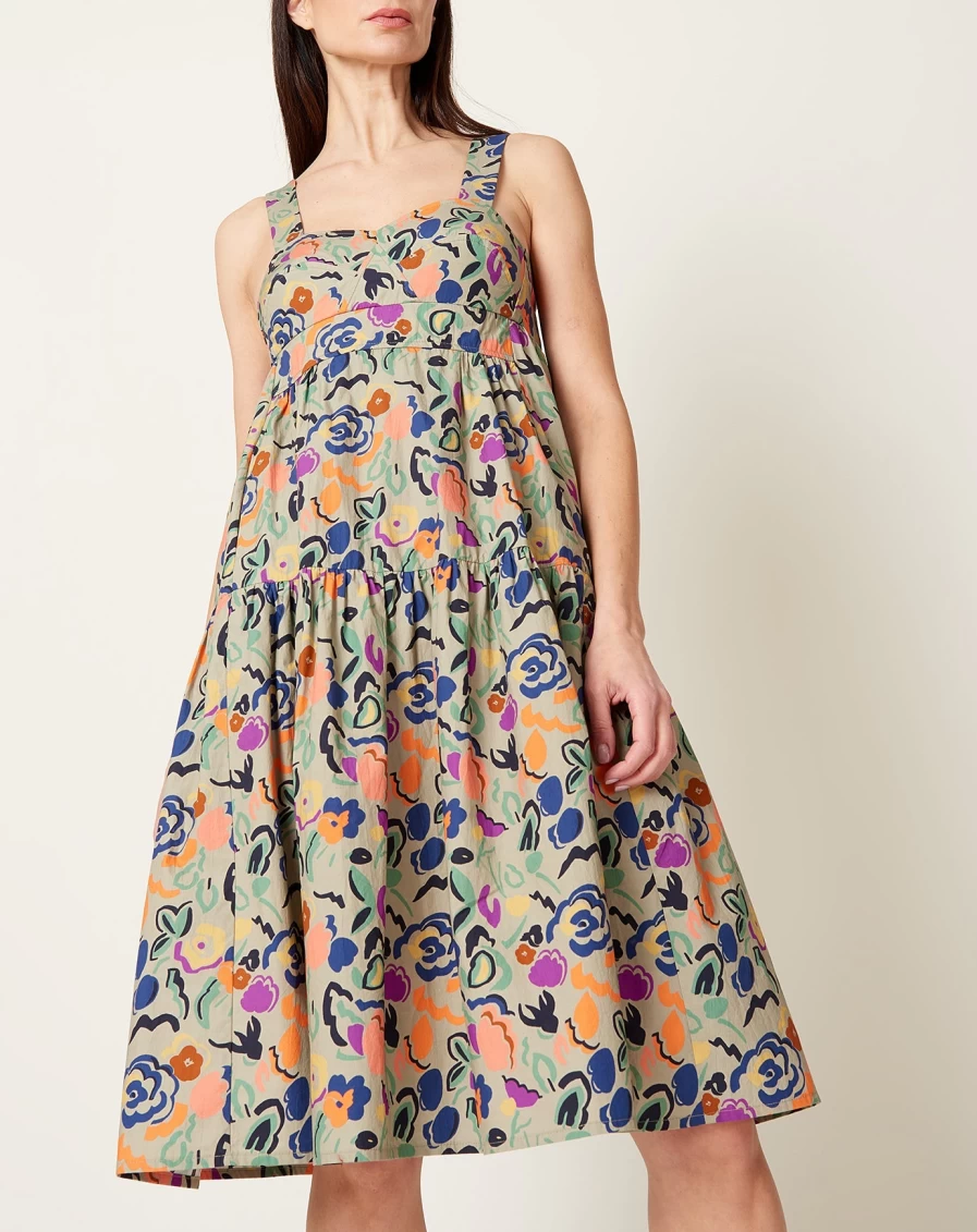 Caron Callahan Danya Floral Print Poplin Dress - Graphic Floral Summer Dress for Women