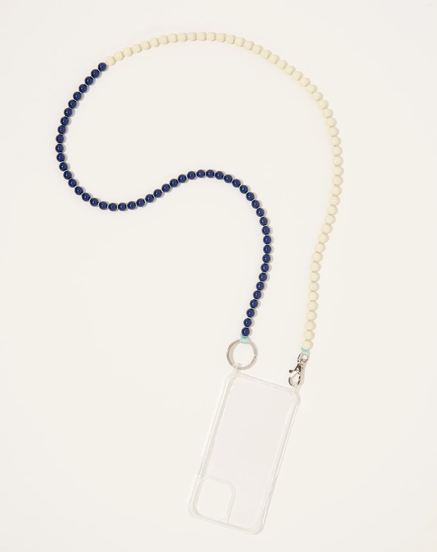 Ina Seifart Blueberry & Opal iPhone Necklace – Handykette with Salvia Charm for Elegant Style