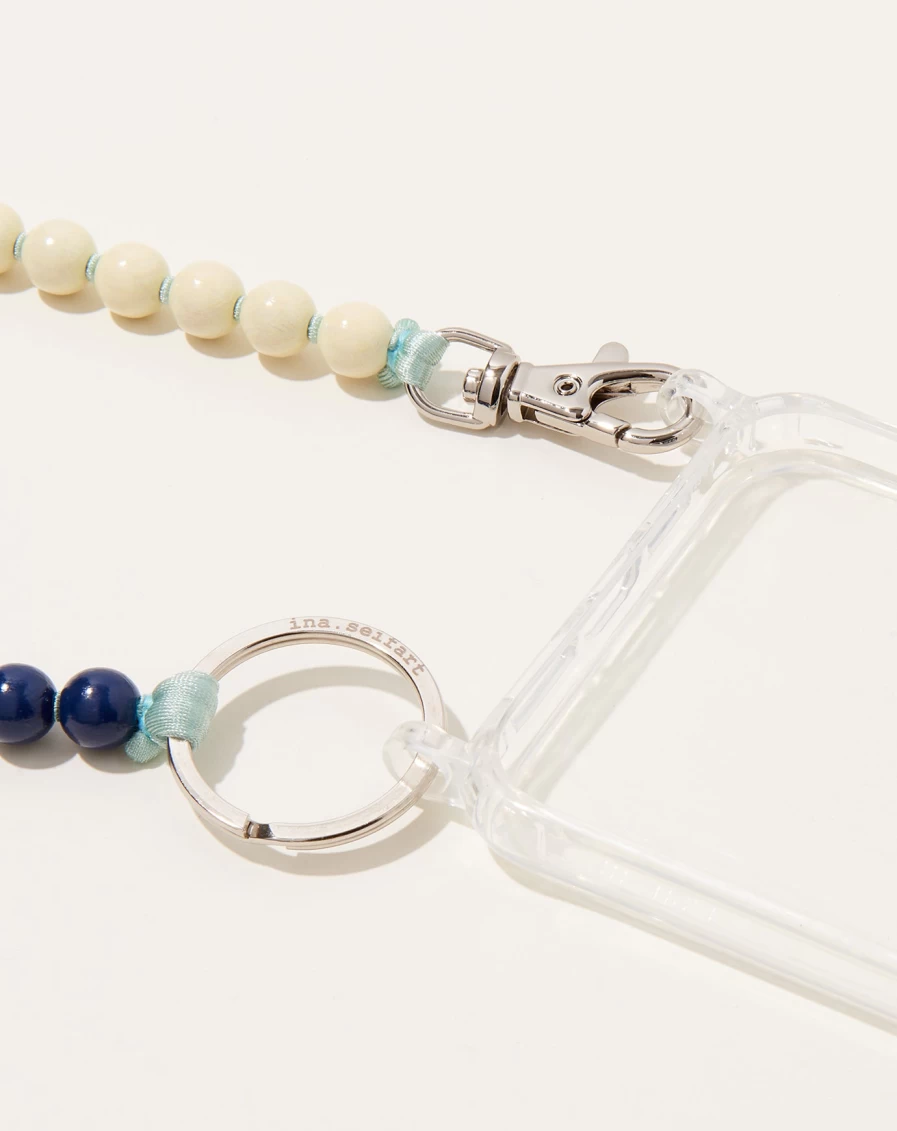 Ina Seifart Blueberry & Opal iPhone Necklace – Handykette with Salvia Charm for Elegant Style