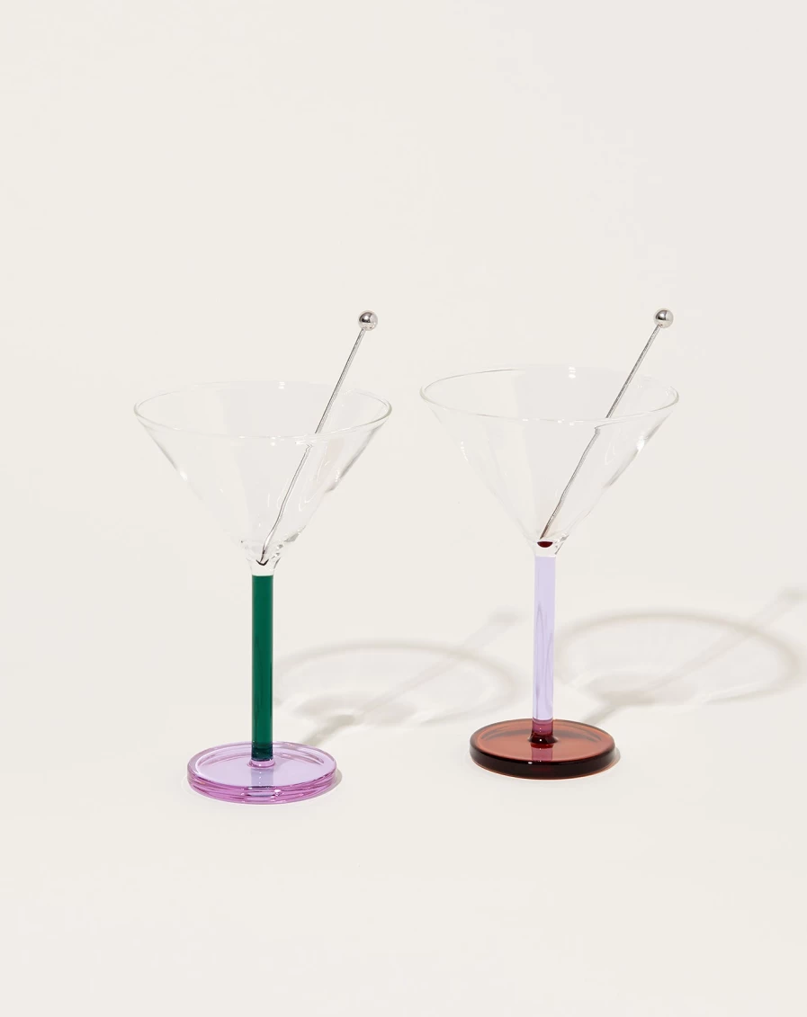 Sophie Lou Jacobsen Piano Cocktail Set - Birdland Inspired Glassware for Drinks