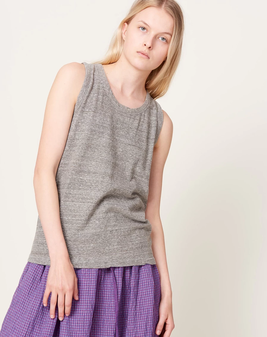 "Ichi Antiquits Grey Jersey Tank Top for Men & Women - Soft Comfortable Casual Wear"