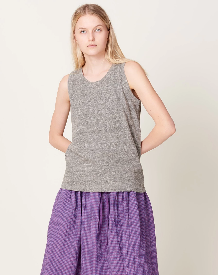 "Ichi Antiquits Grey Jersey Tank Top for Men & Women - Soft Comfortable Casual Wear"