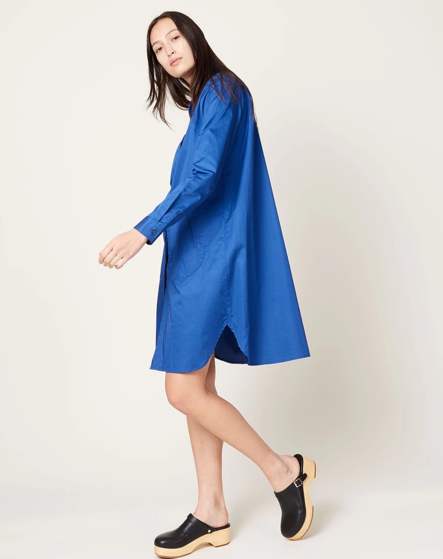 Zero + Maria Cornejo Royal Blue Forward Shirt Dress - Elegant Women's Midi Dress