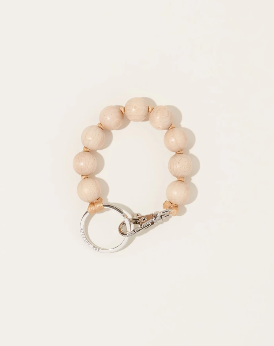 Ina Seifart Big Perlen Short Keyholder – Natural Beige Pearl Keychain