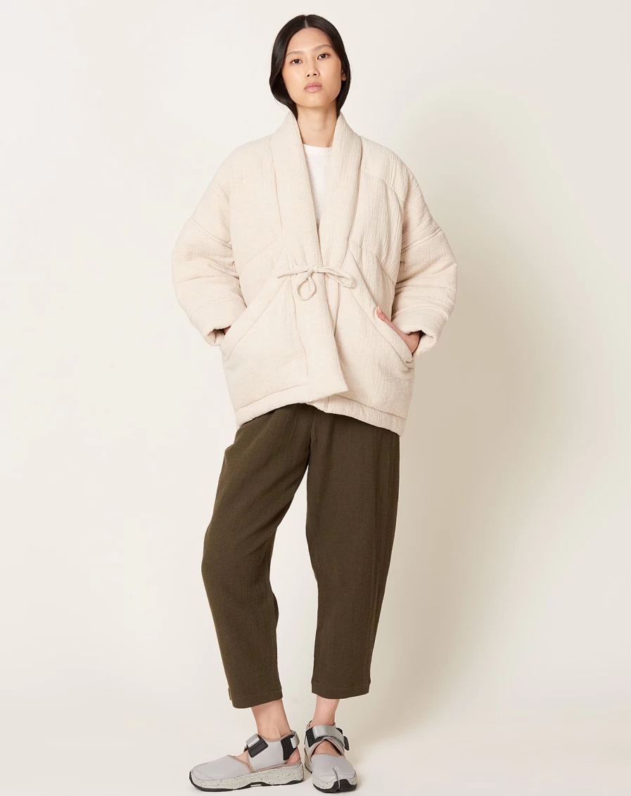 7115 by Szeki Oatmeal Sumo Puffer Jacket - Oversized Quilted Coat
