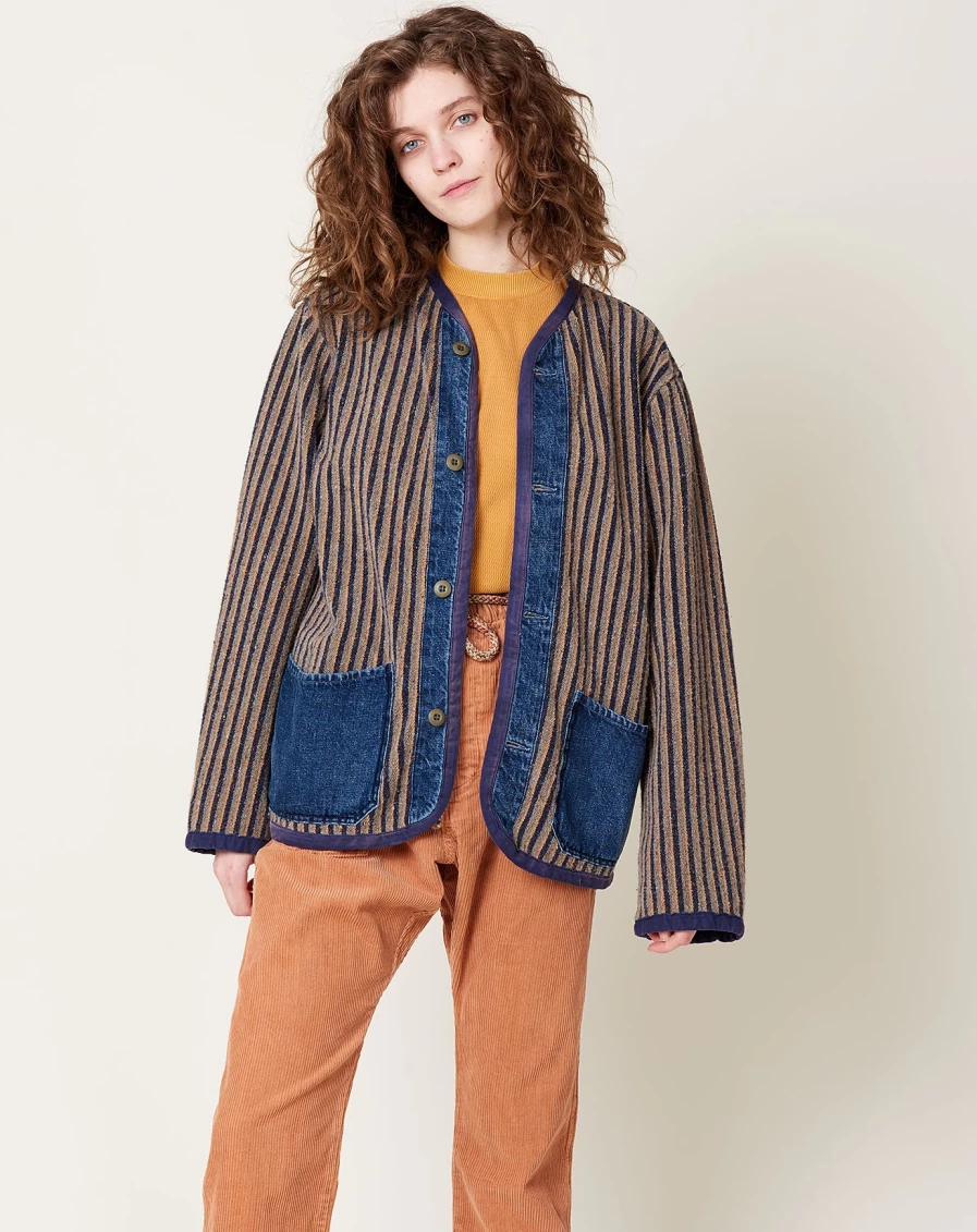Dr. Collectors N52 Japanese Stripe Blanket Jacket - Stylish Unisex Outerwear for Men and Women