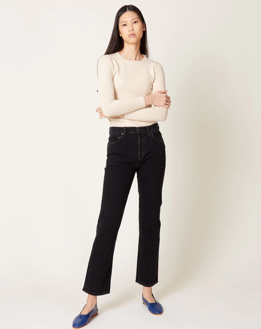 6397 Women's High-Waist Slim Fit Coal Black Denim Jeans - Classic 495 Jean Style