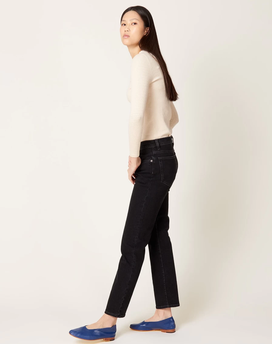6397 Women's High-Waist Slim Fit Coal Black Denim Jeans - Classic 495 Jean Style