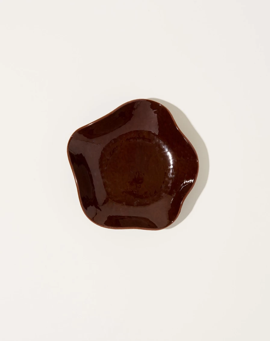 Sophie Lou Jacobsen Pecan Small Petal Plate - Opaque Ceramic Dish for Dining & Decor