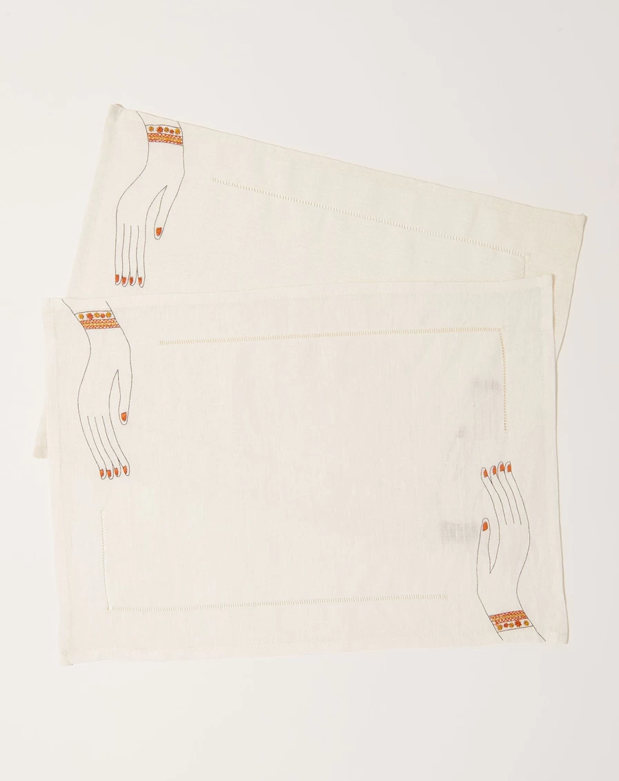 Malaika Embrace Placemat Set Of Two - Premium Dining Table Mats for Stylish & Modern Home Decor