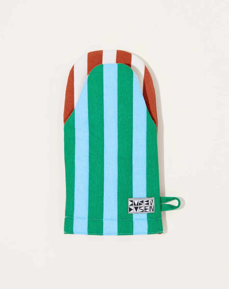 Dusen Dusen Broccoli Stripe Oven Mitt - Heat Resistant Kitchen Glove for Baking & Cooking