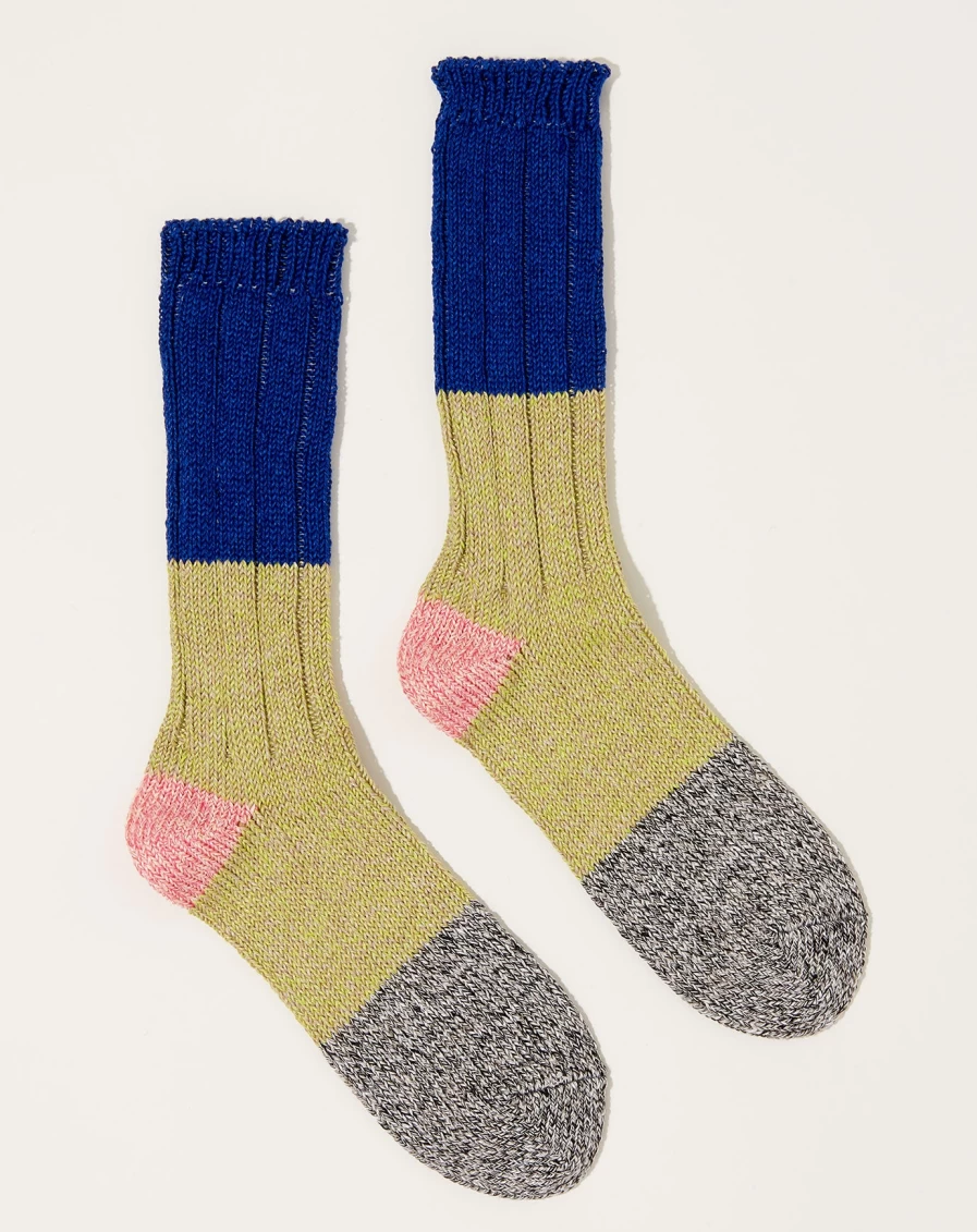 Kapital Blue Linen Grandrelle Socks - 56 Yarns Comfort & Style