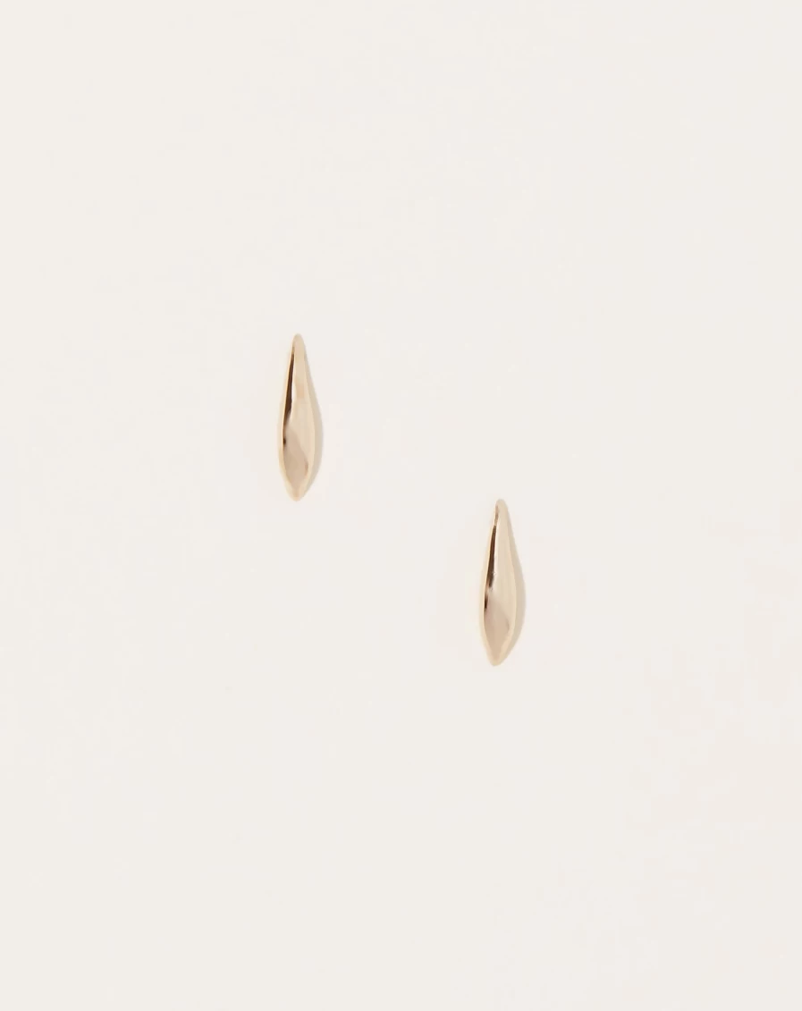 Quarry Brass Single Lean Earring - Minimalist Dangle Earrings for Women