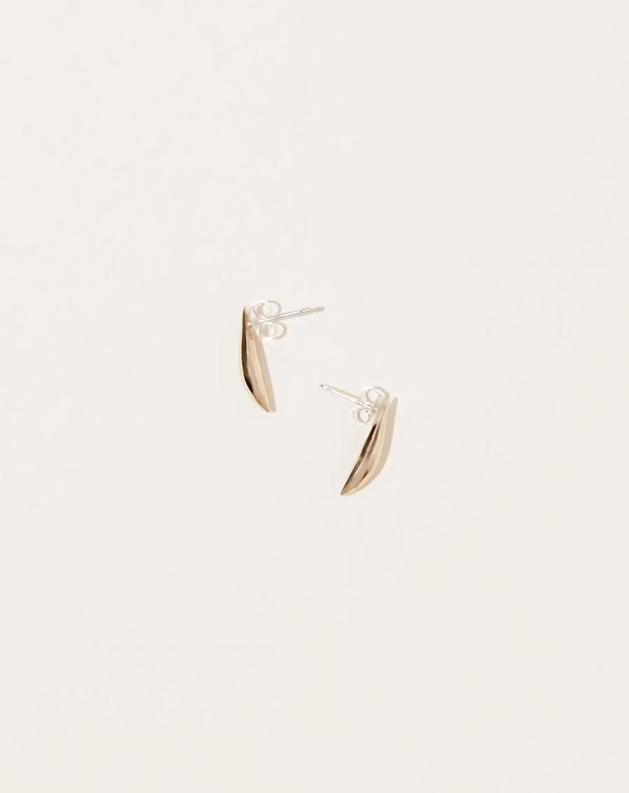 Quarry Brass Single Lean Earring - Minimalist Dangle Earrings for Women