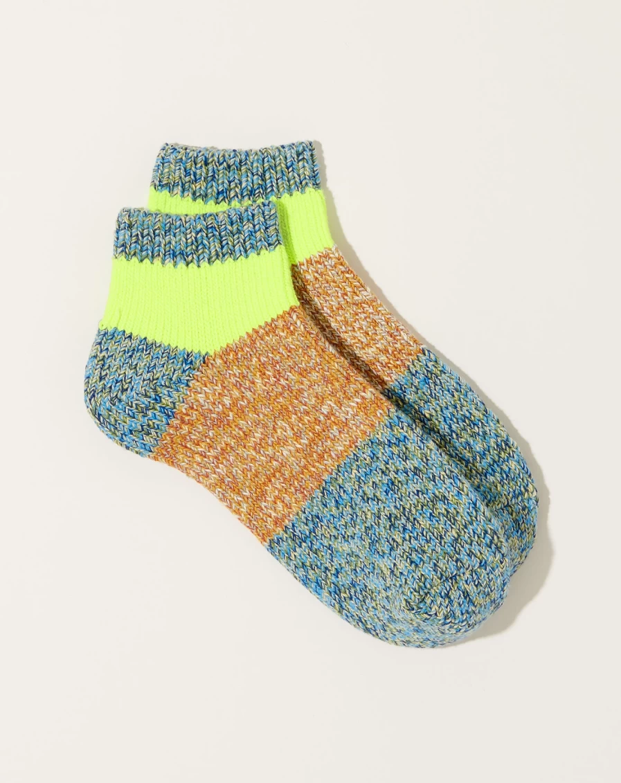 Kapital Gogh Grandrell Blue Ankle Socks - 56 Yarns Artistic Design