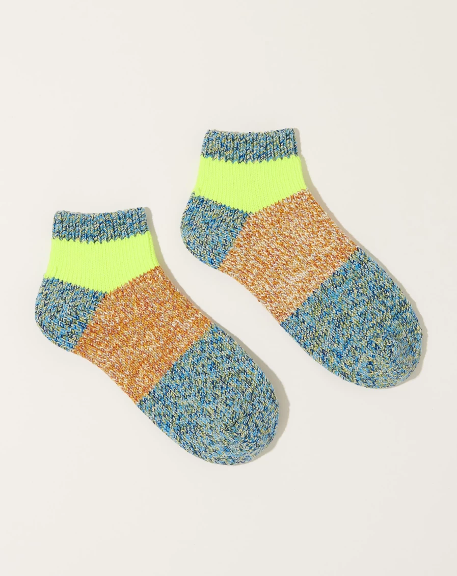 Kapital Gogh Grandrell Blue Ankle Socks - 56 Yarns Artistic Design