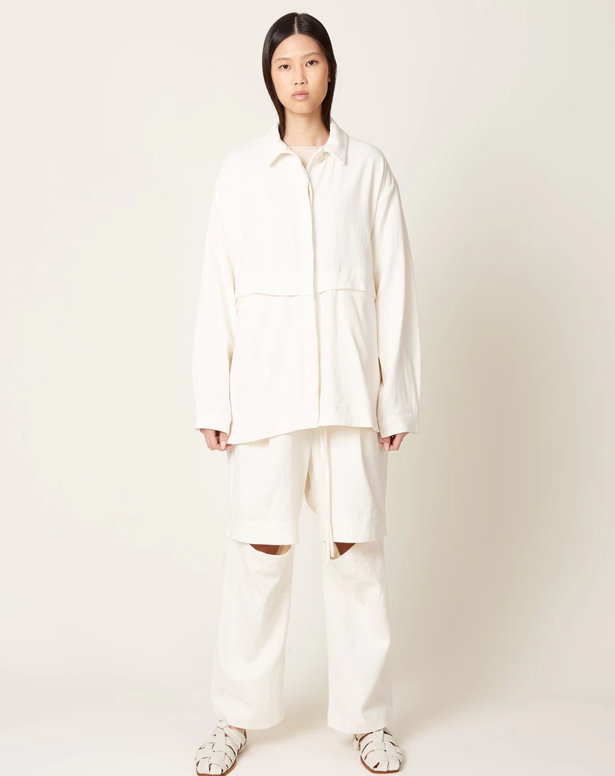 "Lauren Manoogian Ivory Split Jacket – Luxurious Women's Outerwear"