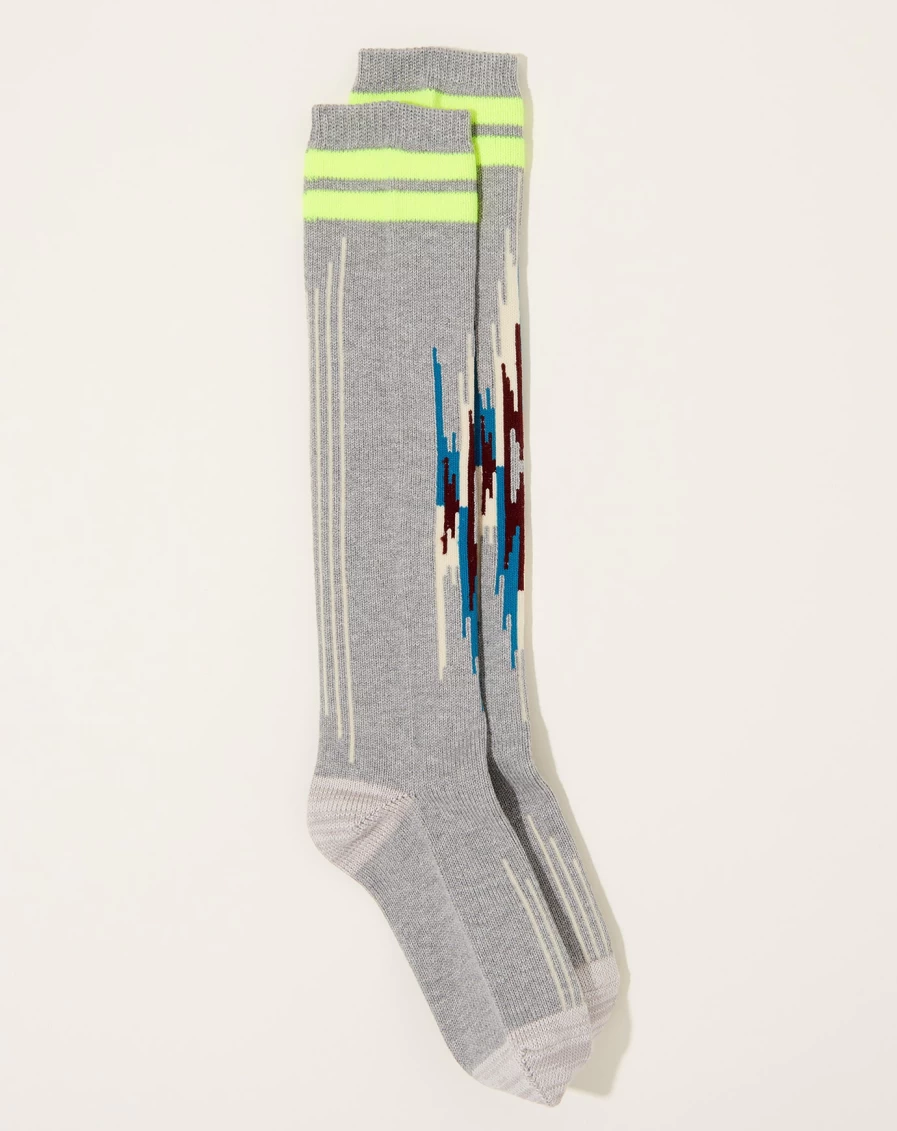 Kapital Ortega Grey Knee-High Socks - 84 Yarns Premium Quality