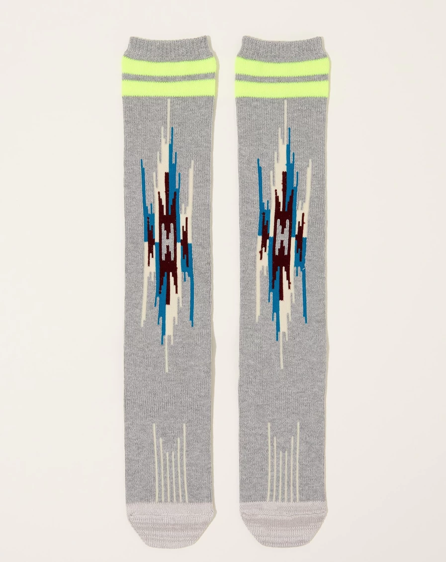 Kapital Ortega Grey Knee-High Socks - 84 Yarns Premium Quality