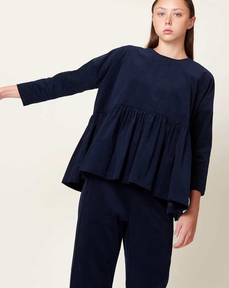 "Fabiana Pigna Navy Augur Blouse – Women's Stylish Top for Casual Wear"