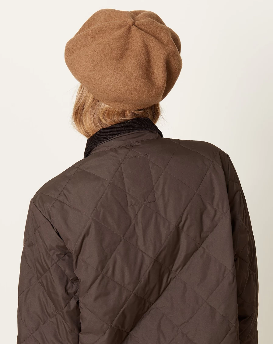 "Mature Ha Big Gather Top Beret In Mocha - Stylish Women's Knit Hat"