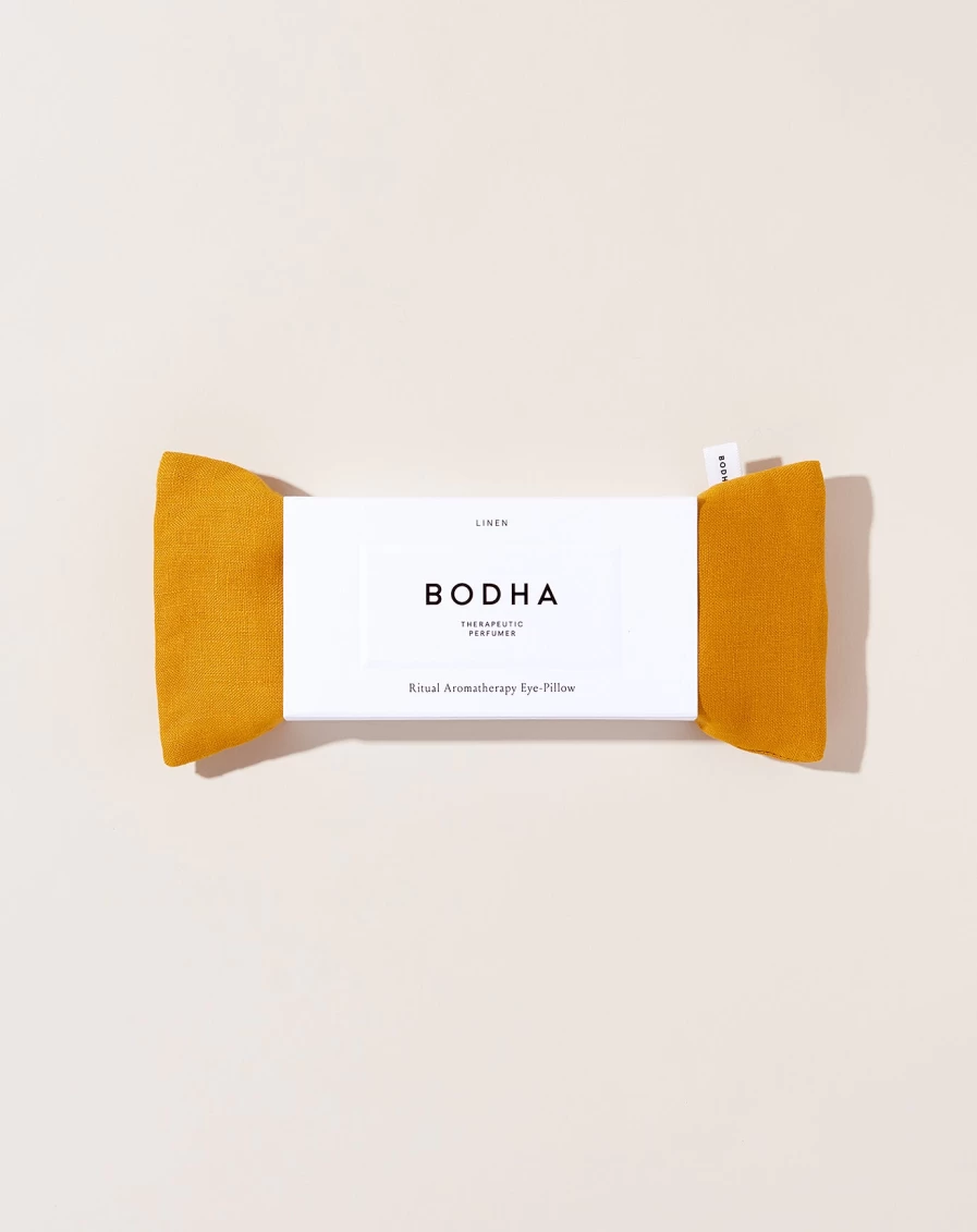 Bodha Gold Linen Aromatherapy Eye Pillow for Relaxation & Sleep Relief