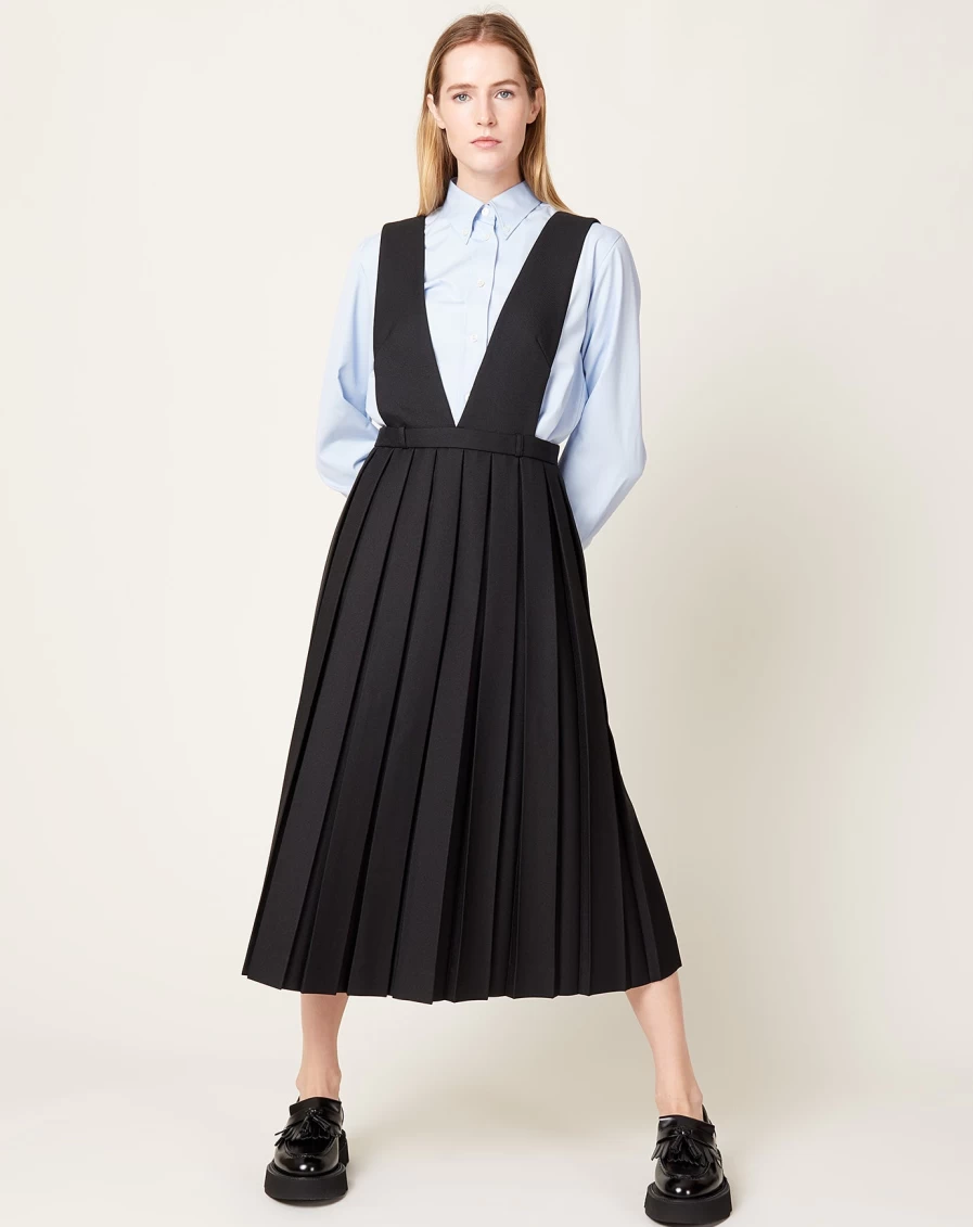 Sandy Liang Odeon Black Pinafore Dress - Women's Fashion Aesthetic