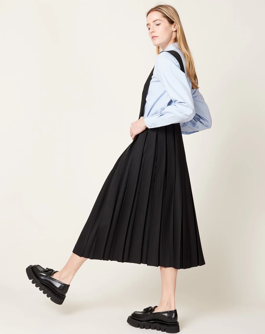 Sandy Liang Odeon Black Pinafore Dress - Women's Fashion Aesthetic