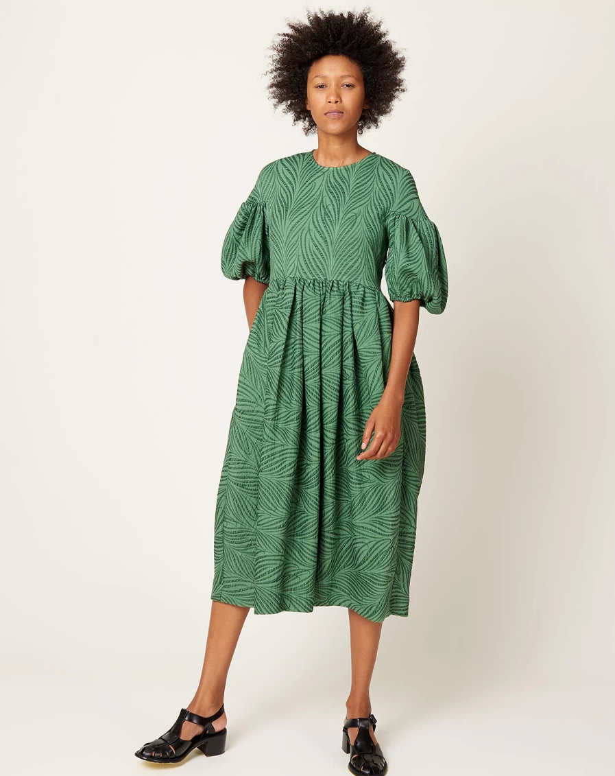No. 6 Women's Emerald Green Bamboo Francis Dress – Sustainable & Elegant