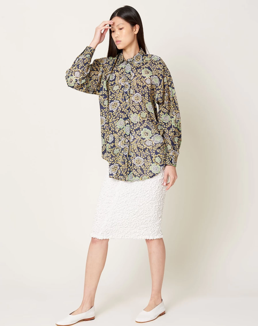 Rachel Comey Off-White Amarant Smocked Cotton Skirt for Women