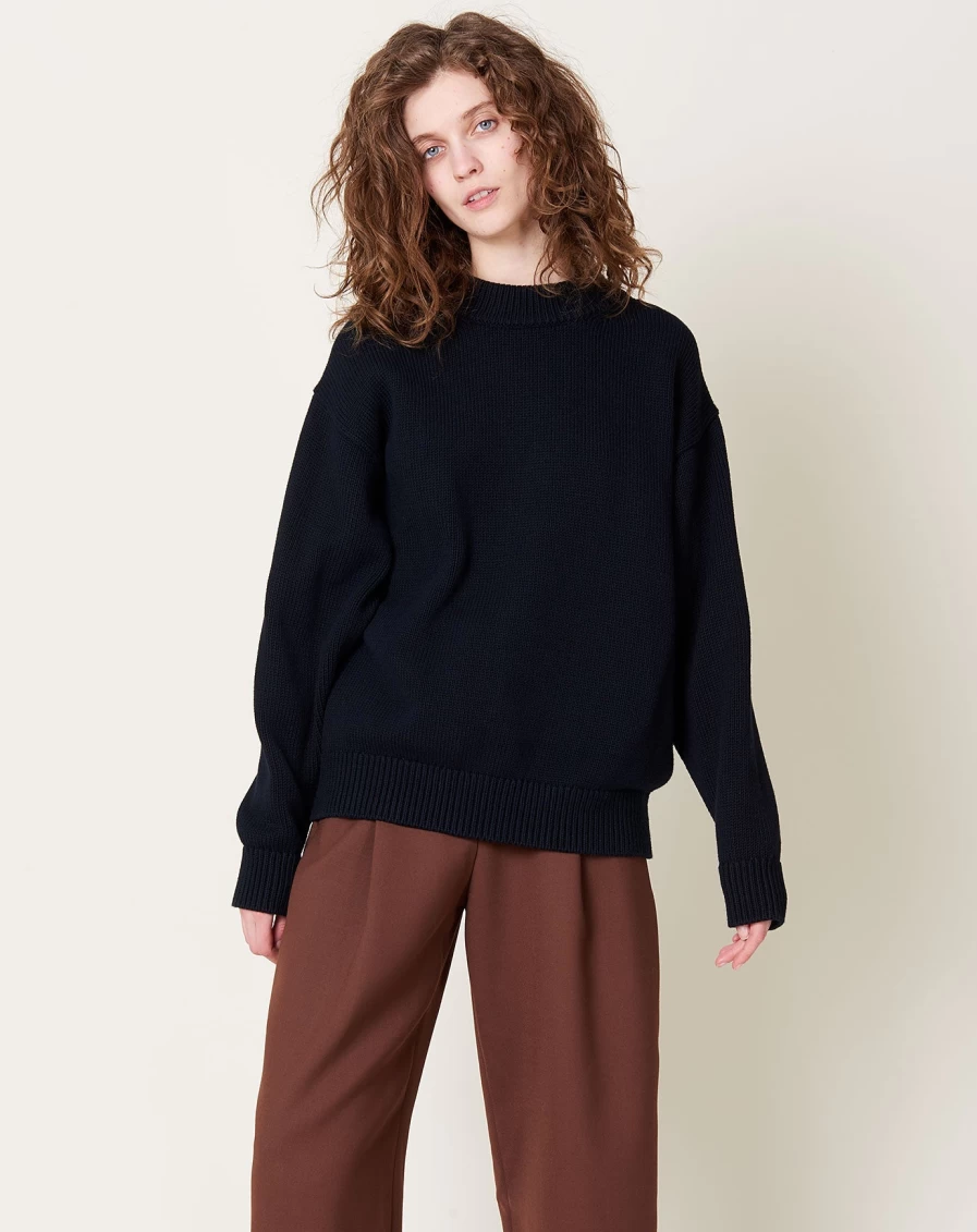 Studio Nicholson Senjo Darkest Navy Crewneck Sweatshirt