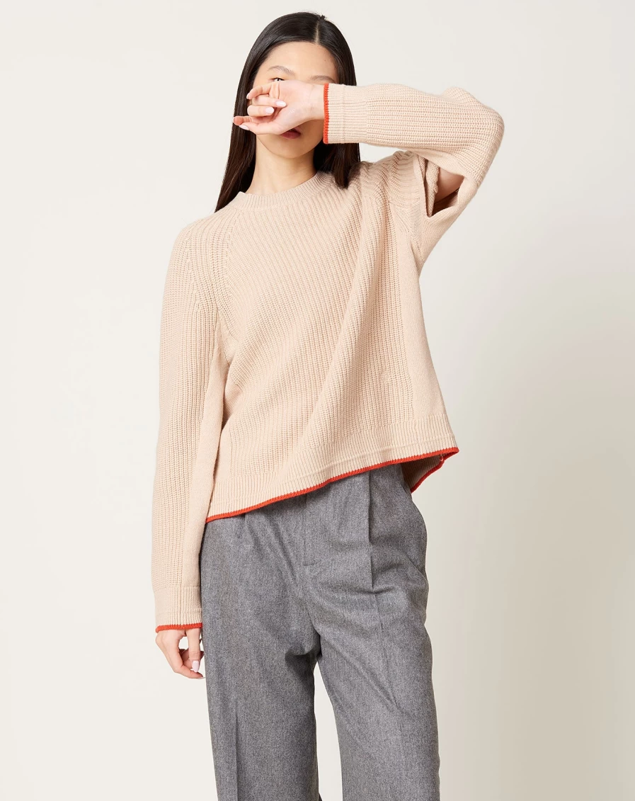 Maria McManus Blush Tear Drop Back Crew Neck Top for Women