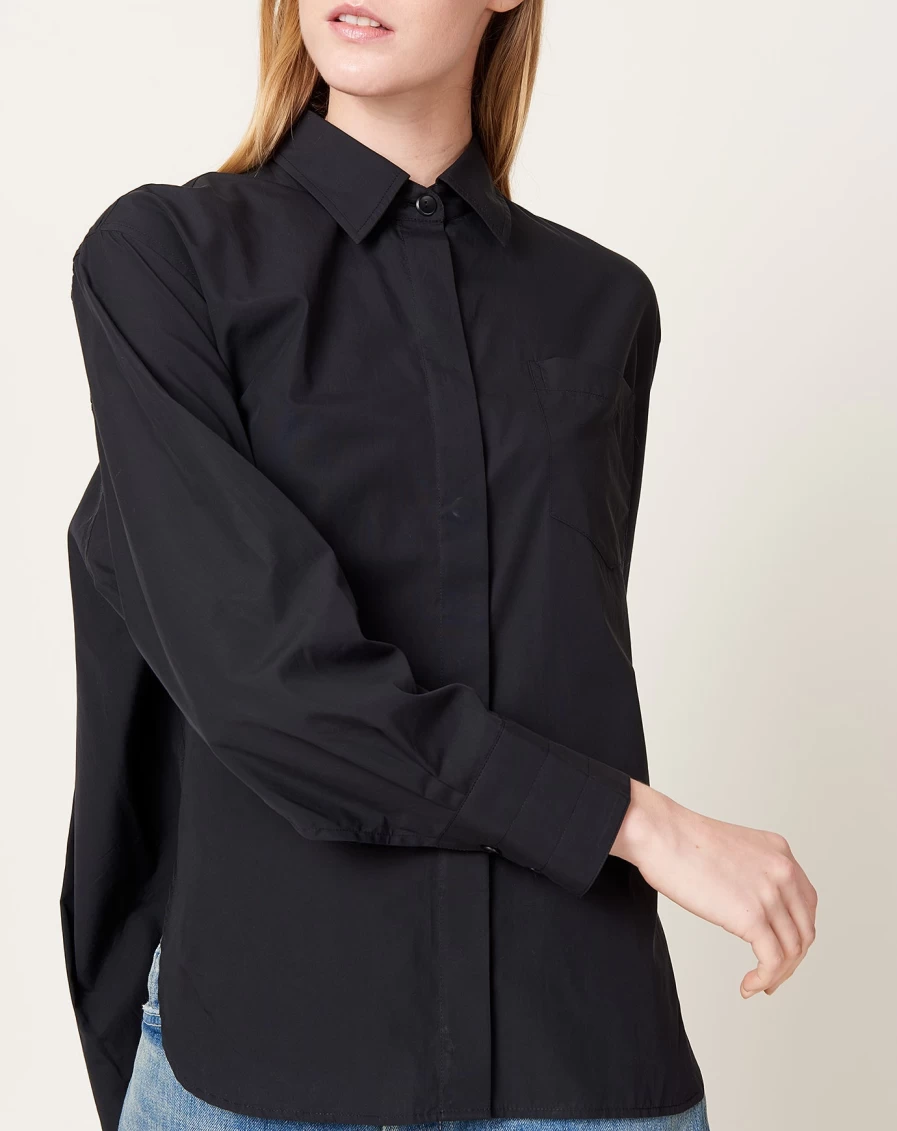 Maria McManus Black Covered Placket Shirt - Premium Women's Fashion Top