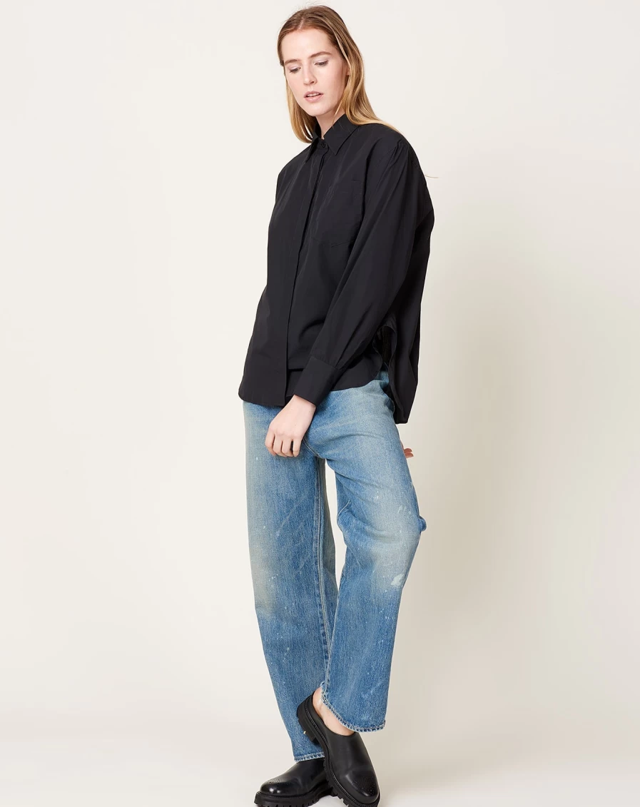Maria McManus Black Covered Placket Shirt - Premium Women's Fashion Top