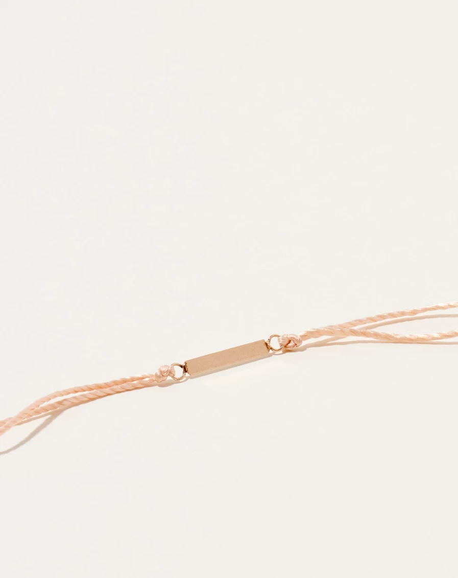 Blanca Monrós Gómez Pink Silk ID Bracelet – Elegant Personalized Wristband