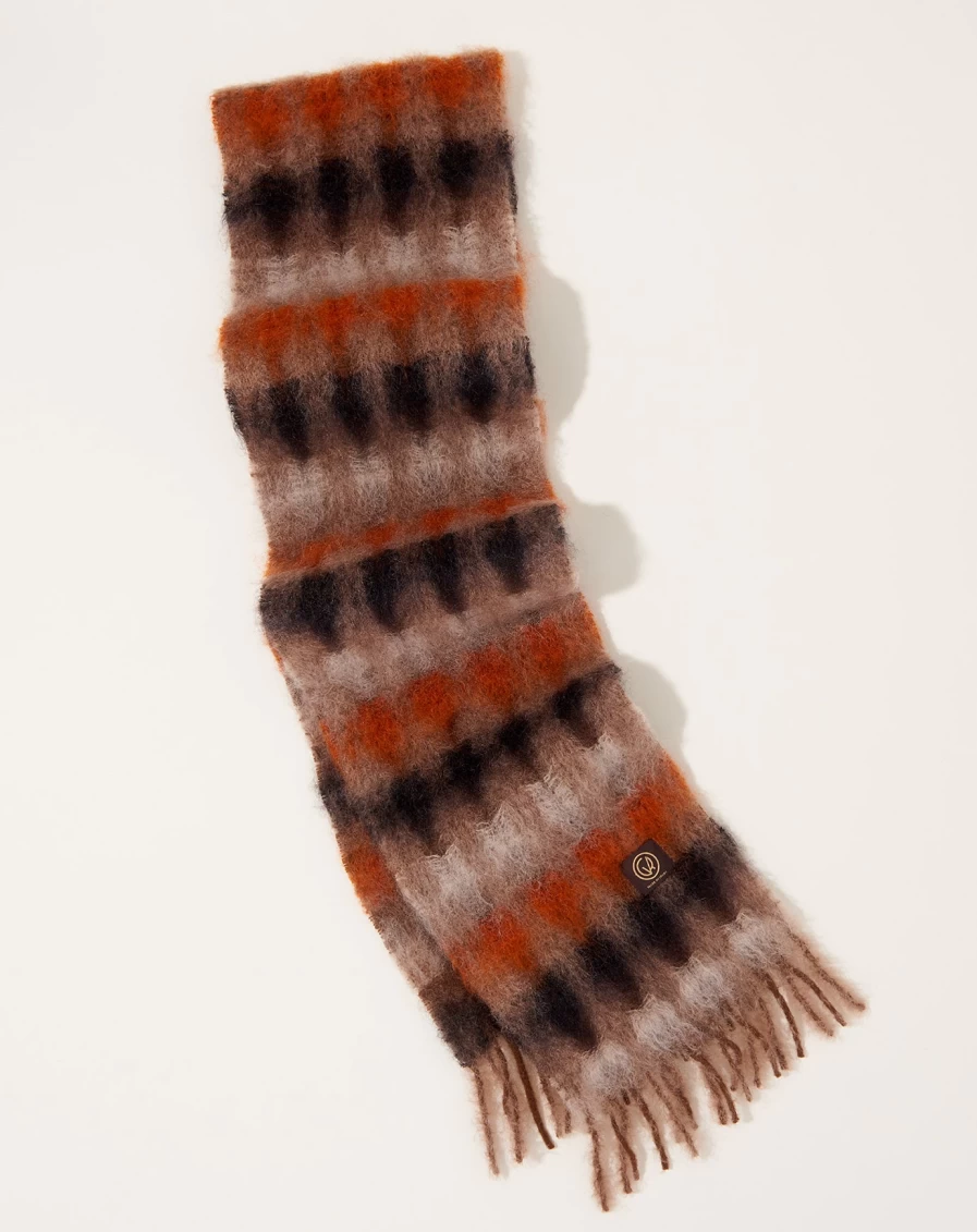 Mantas Ezcaray Mia Black & Brown Foulard Scarf - Luxury Silk Accessory
