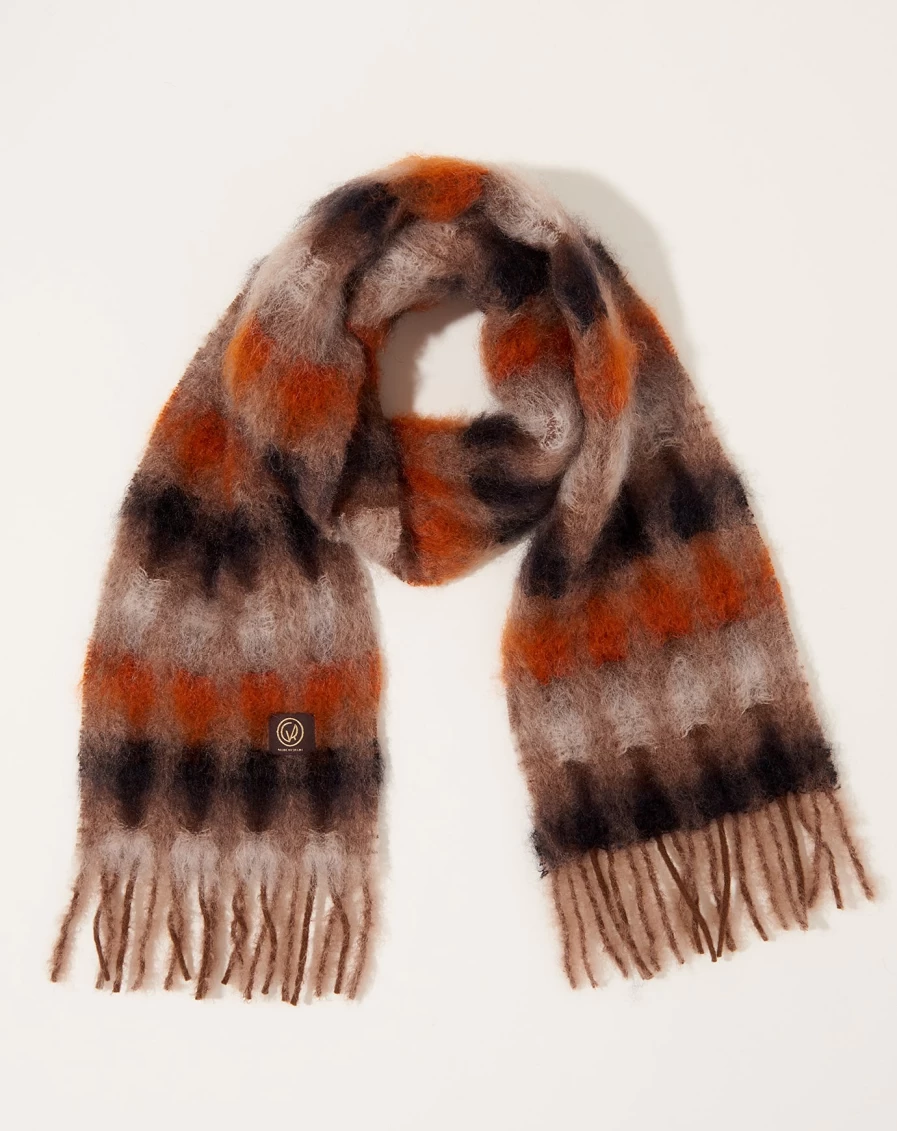 Mantas Ezcaray Mia Black & Brown Foulard Scarf - Luxury Silk Accessory