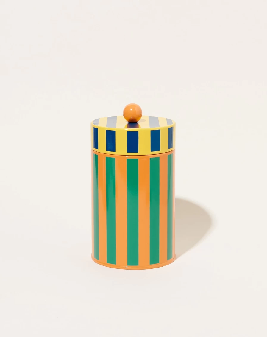 Dusen Dusen Large Stripe Canister - Modern Ceramic Storage Container with Bold Striped Design