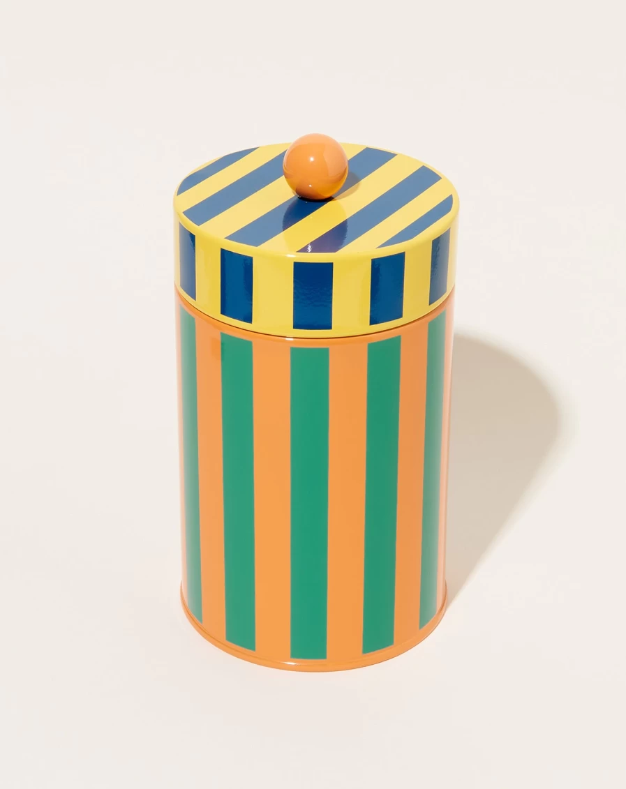 Dusen Dusen Large Stripe Canister - Modern Ceramic Storage Container with Bold Striped Design
