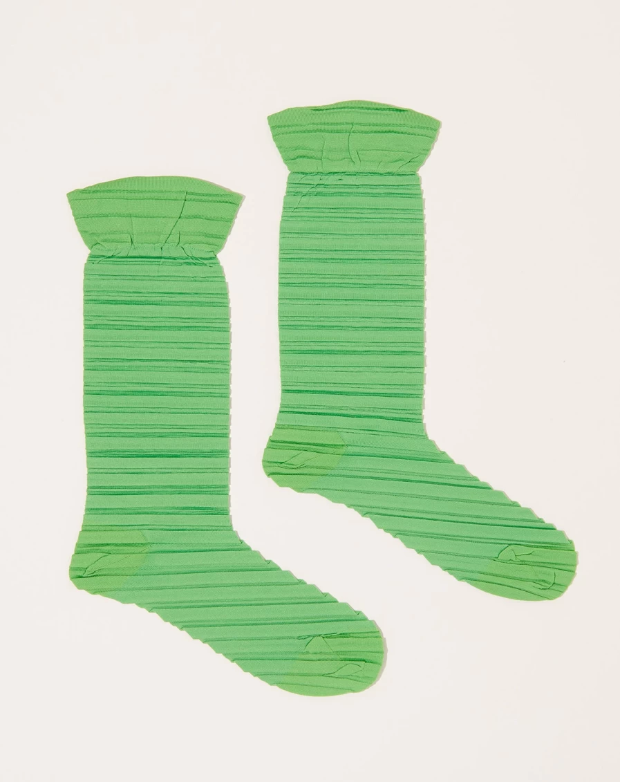Babaco Lime Green Crushed Casual Socks for Men & Women - Comfortable Stretchable Trendy Footwear