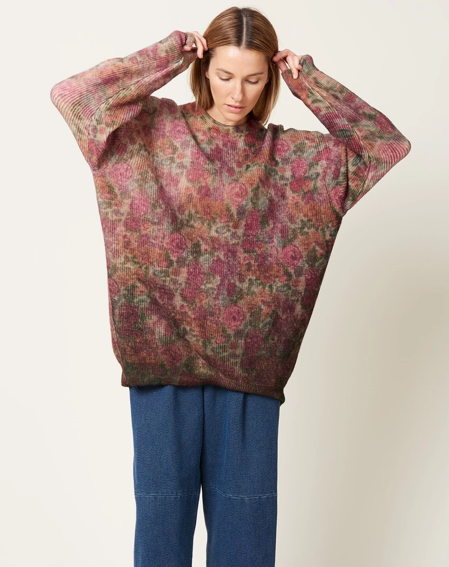 Anntian Unisex Rib Knit Sweater with Unique Garment Print - Stylish and Comfortable