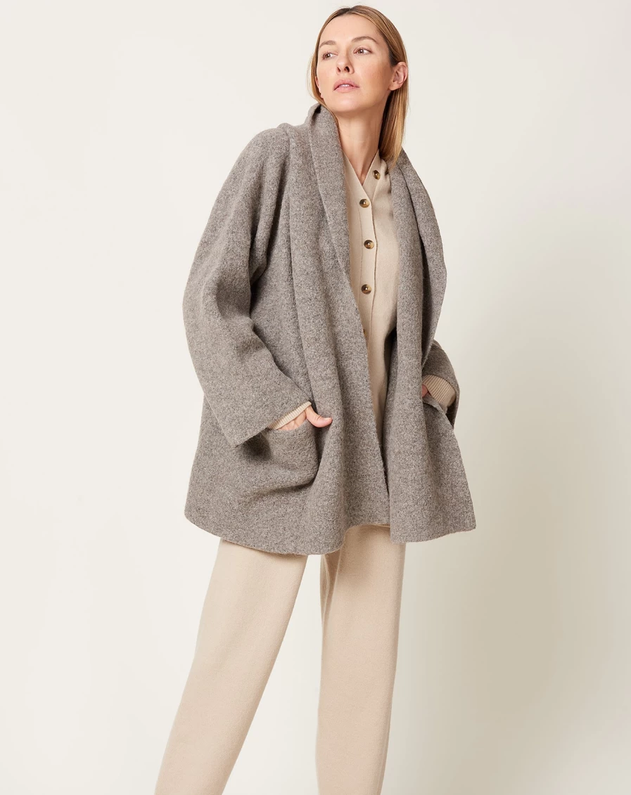 Lauren Manoogian Granite Double-Faced Wool Coat for Women - Luxurious Reversible Outerwear