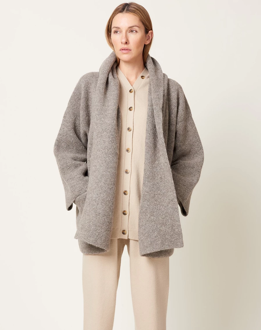Lauren Manoogian Granite Double-Faced Wool Coat for Women - Luxurious Reversible Outerwear