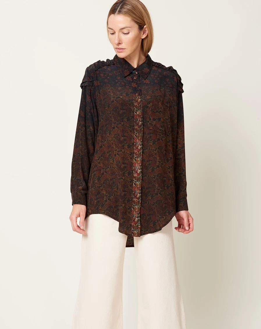 "Anntian Mystic Floral Print Shirt for Women - Stylish Boho Blouse"