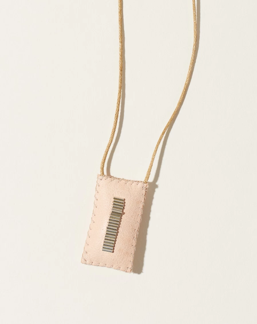 "See Real Flowers Genuine Leather Silver Talisman Necklace – Handcrafted Bohemian Jewelry"