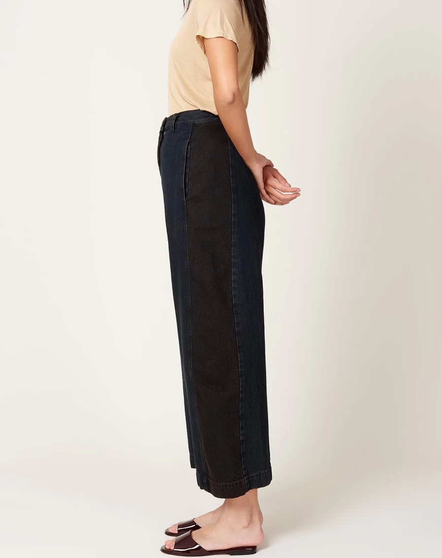 Rachel Comey Garra Overdyed Brown Denim Pant - Mission Wash High-Rise Trousers