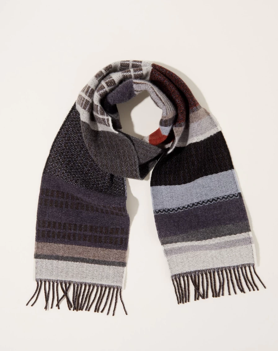Wallace Sewell Nyack Brindle Check Wool Scarf - Luxury British Designer Accessory